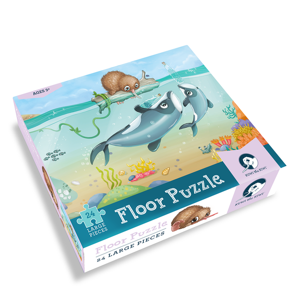 Māui Dolphin Mischief Floor Puzzle - 24 Large Pieces
