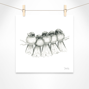 Fantail Whānau Concept Sketch [Art Print]