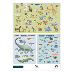 Te Reo Māori - A2 Poster - Animals